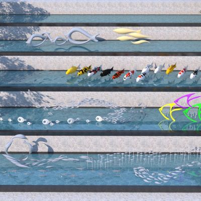 现代鱼雕塑小品