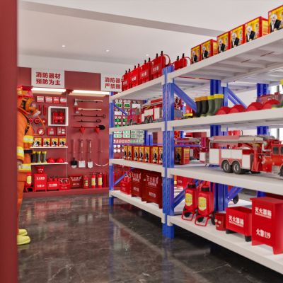 现代消防器具组合