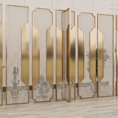 新中式屏风隔断3D模型