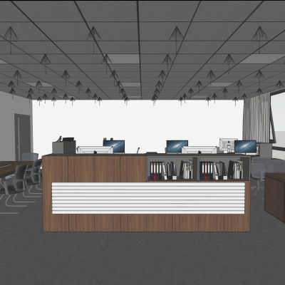 现代综合办公室 职工办公室 职工桌 会议室