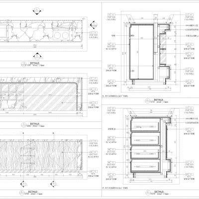 现代功能多导台平、立剖大样图