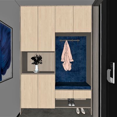 玄关，原木，现代