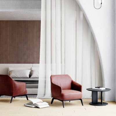 现代茶几，摆件