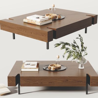 现代茶几，摆件