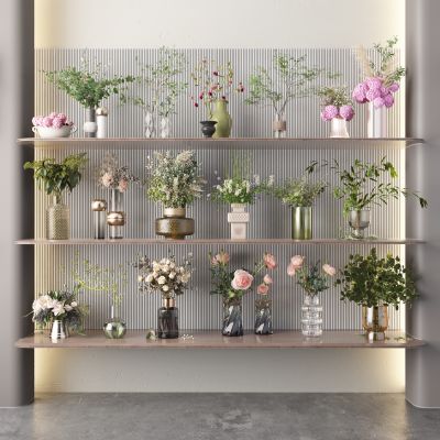 现代花瓶花艺3D模型