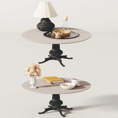 现代茶几，摆件