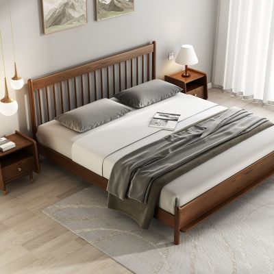 北欧实木双人床床头柜