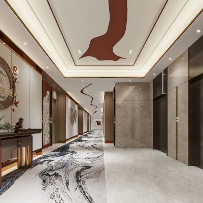 新中式酒店电梯厅