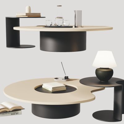 现代茶几，摆件