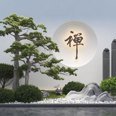 新中式庭院植物造景小品