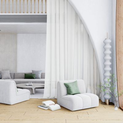 现代单人沙发，边几