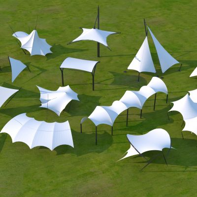 现代张拉膜建筑  遮阳棚