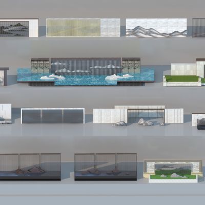 新中式山水禅意景墙