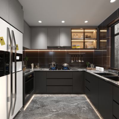 现代厨房3D模型