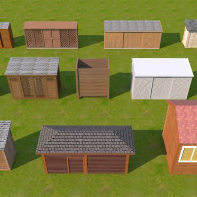 现代庭院设备房 防腐木工具房