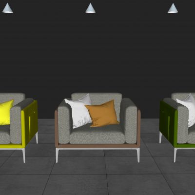 polifor现代风格单人沙发