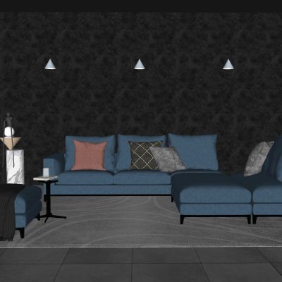 Minotti 现代沙发 转角沙发 茶几组合