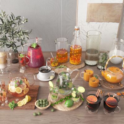 现代果汁饮品组合