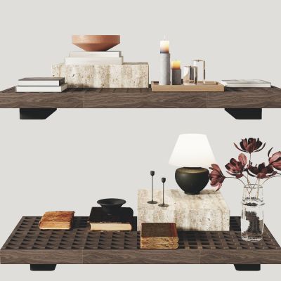 现代茶几，摆件
