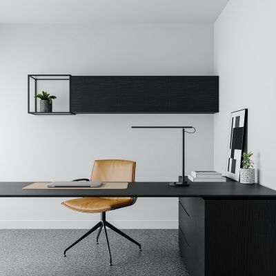 现代极简黑白书房