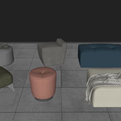 polifor 现代风格 沙发凳 小沙发合集