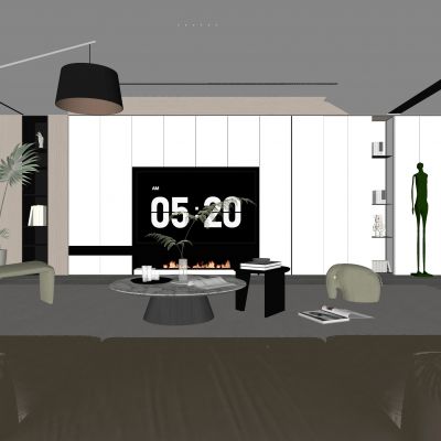 现代客厅 奶油风客厅 无主灯客厅 沙发组合 茶几组合 饰品摆件