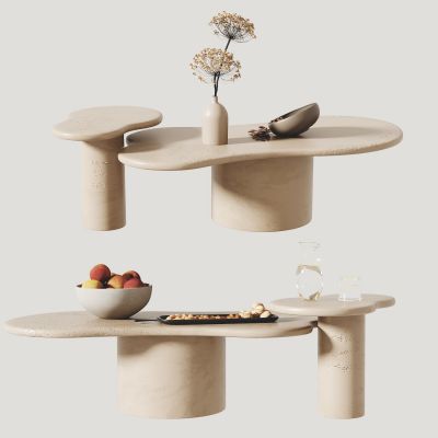 现代茶几，摆件