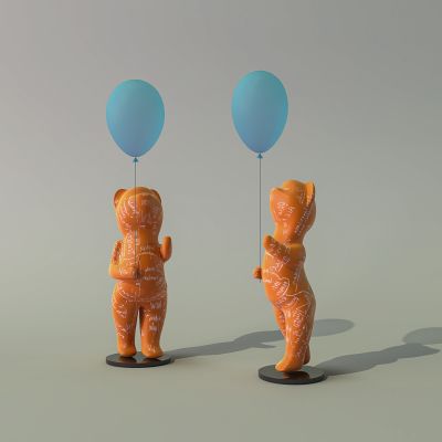 小熊气球摆件
