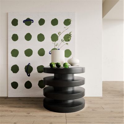 边几，侘寂，黑色，木作，床头柜，圆几，角几