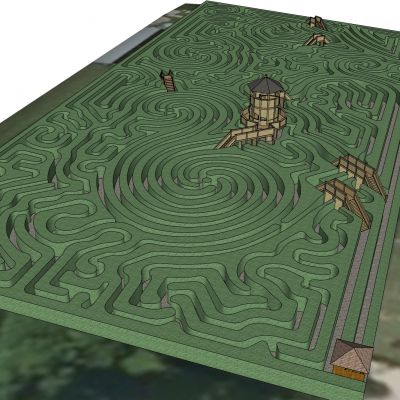 大型植物迷宫SU模型