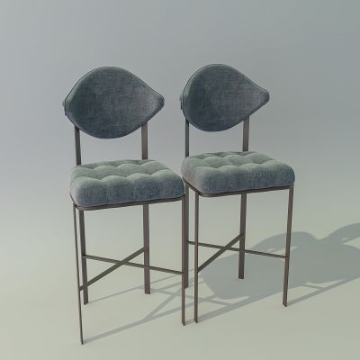 现代布艺金属吧凳