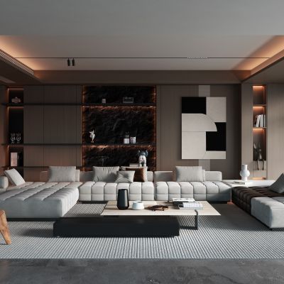 现代风格的客厅