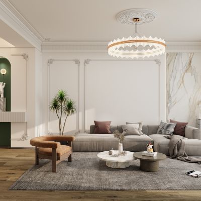 轻法式奶油风客厅