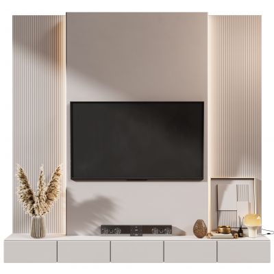 现代电视背景墙3D模型