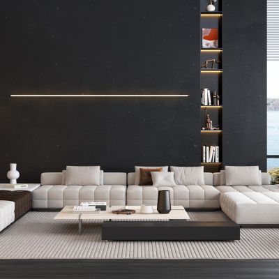 现代风格的沙发  茶几  地毯