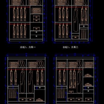 衣柜工艺CAD模块图纸