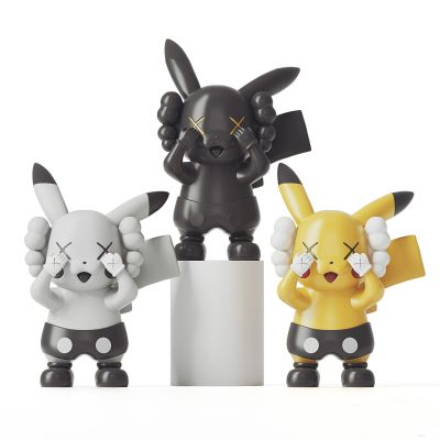 现代kaws皮卡丘摆件 皮卡丘 潮玩 玩具饰品摆件
