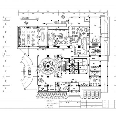 酒店一层平立剖方案图