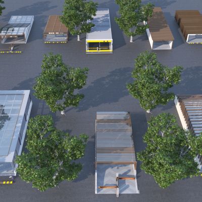 现代地下地库出入口