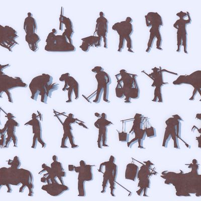 现代民俗文化锈板剪影