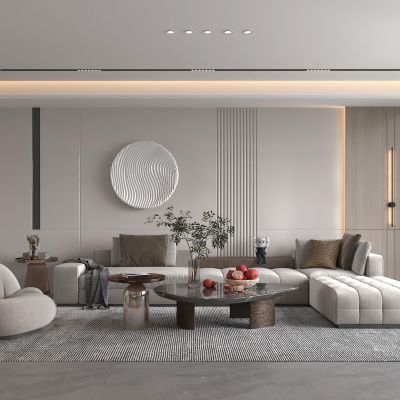 现代客餐厅 电视背景墙 沙发背景墙 酒柜