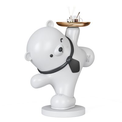 现代小熊托盘摆件