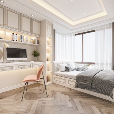 美式榻榻米卧室