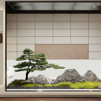 松树景观 植物堆