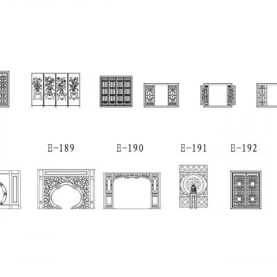 中式元素家具及花格图库