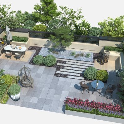现代别墅庭院景观