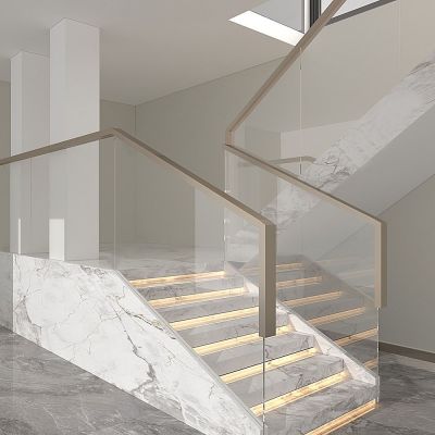 现代玻璃扶手楼梯