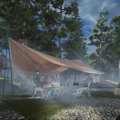 现代星空帐篷露营公园 户外森林帐篷野餐 现代露营生态露天电影院