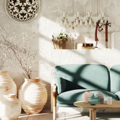 北欧布艺沙发茶几组合