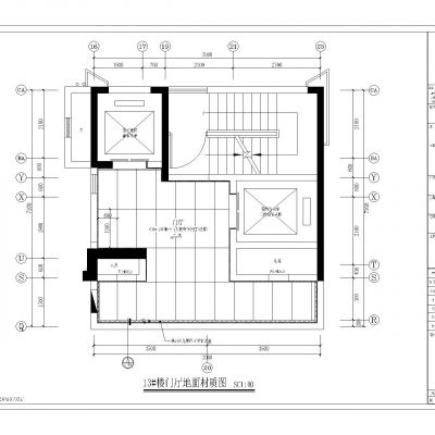 住宅大楼大堂电梯厅全套施工图及效果图